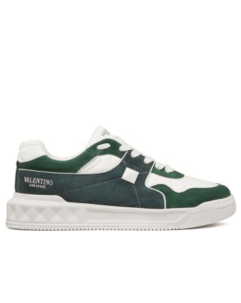 Valentino Unisex One Stud Low-Top Sneaker In Split Leather And Nappa